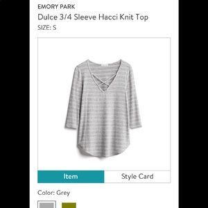 Emory Park 3/4th sleeve tee. NWT.